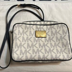 Michael Kors Navy and white cross body